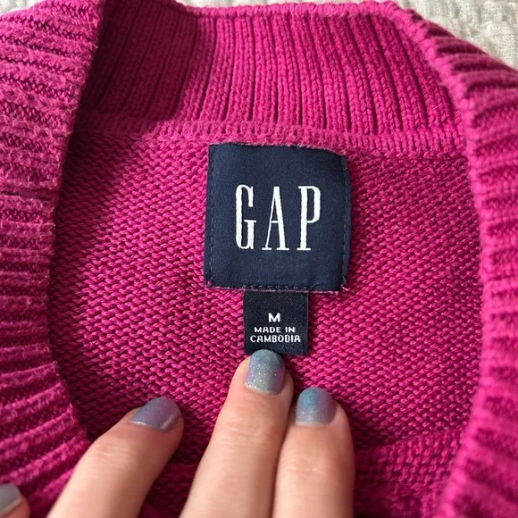 Gap hot pink size medium sweater - Picture 2 of 5